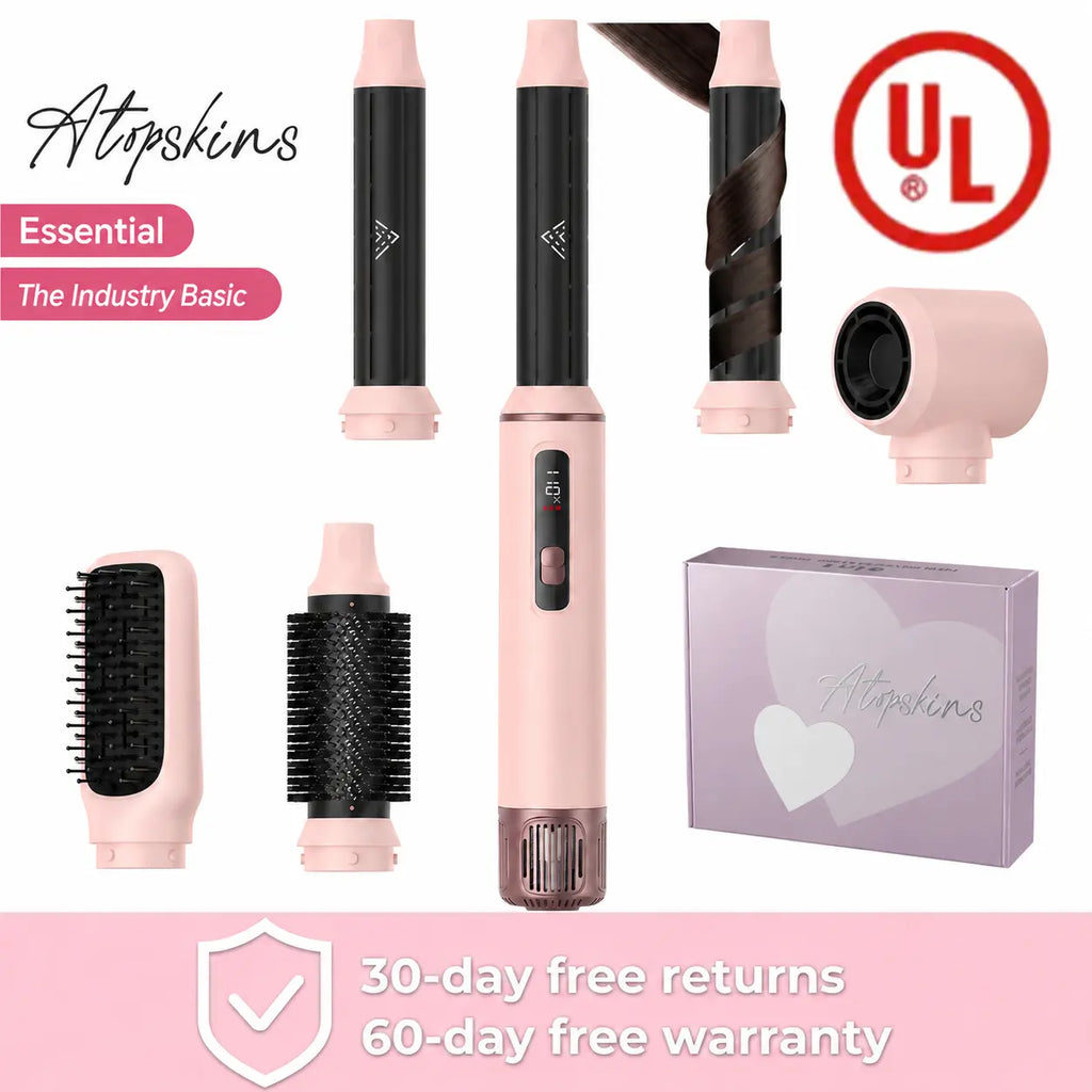 5-in-1 Hot Air Brush & Hair Styler, Ultra-Lightweight with High-Temp Styling, Curling & Brushing Tool