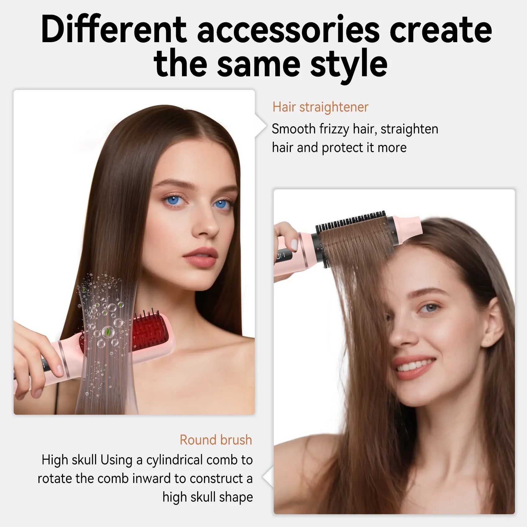 5-in-1 Hot Air Brush & Hair Styler, Ultra-Lightweight with High-Temp Styling, Curling & Brushing Tool