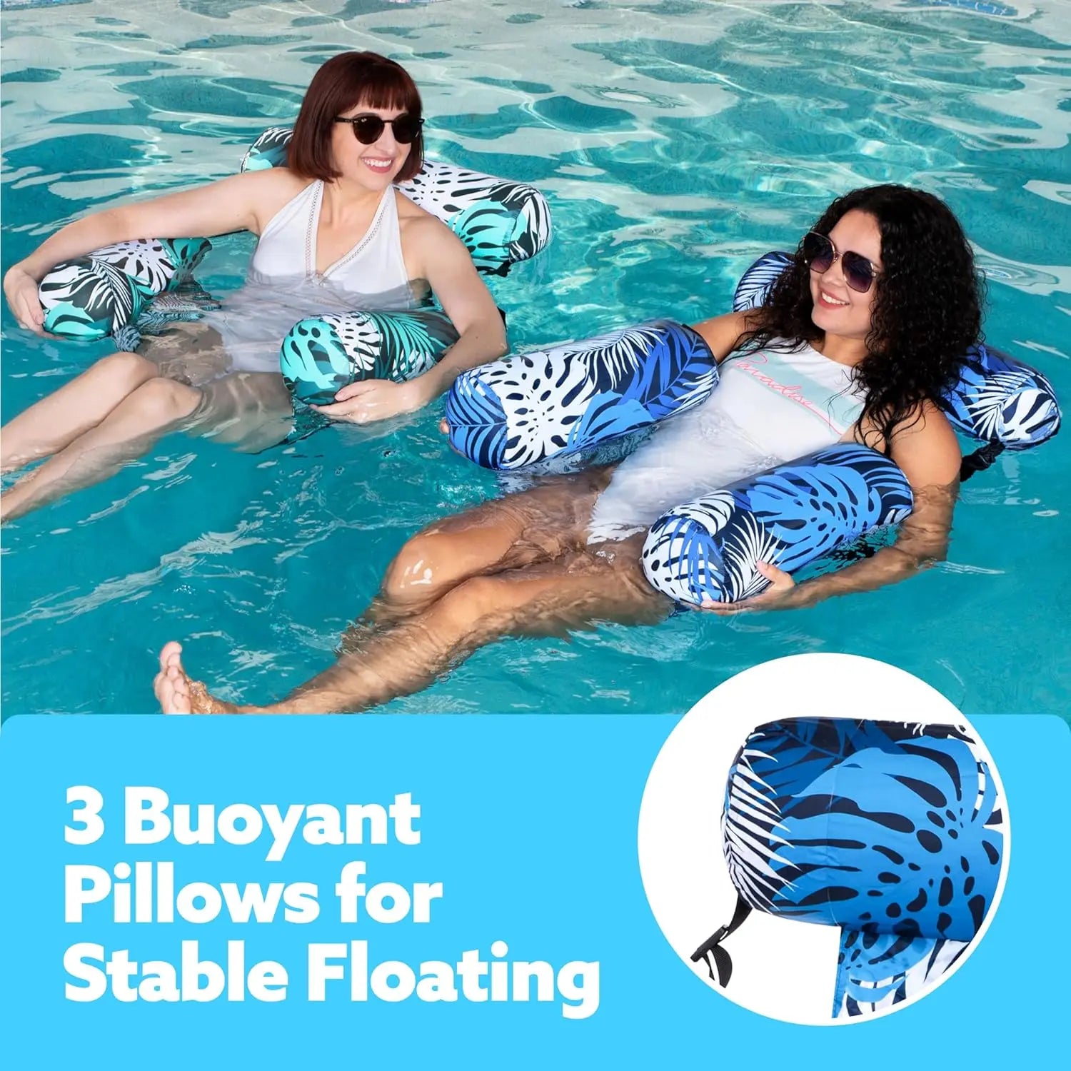 Inflatable Pool Floats Adult, 2 Packs / 1 Pack Floating Lounge Chairs , Blow up Pool Noodles for Adult Heavy Duty, Floating Chair for Party Summer Water Beach Lake Fun