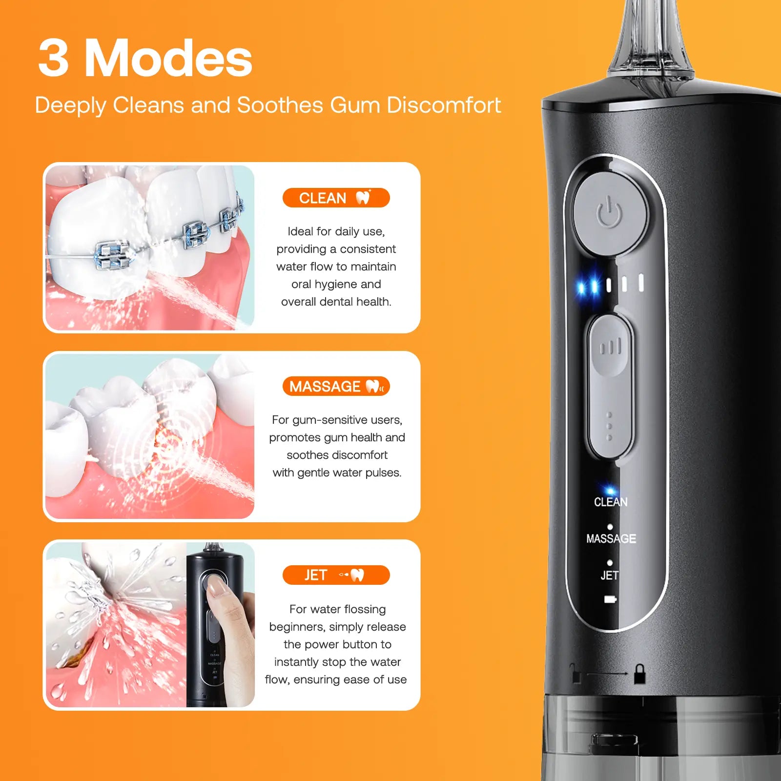 Water Flosser for Teeth - Cordless Portable Oral Irrigator, Powerful and Rechargeable, IPX7 Waterproof for whitening tablets ,Water Flosser for teeth cleane- Dental Kit