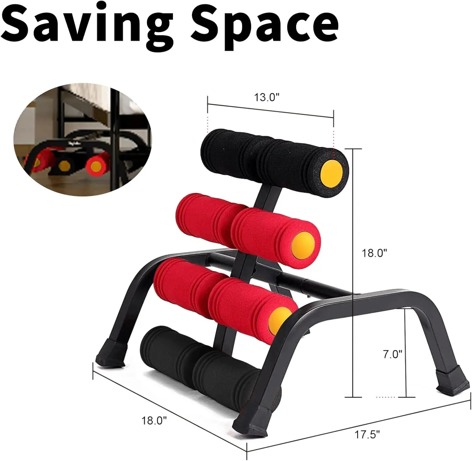 Mini Inversion & Glutes Trainer Machine, Waist & Back Exercise Equipment for Lower Back Relief & Relaxation