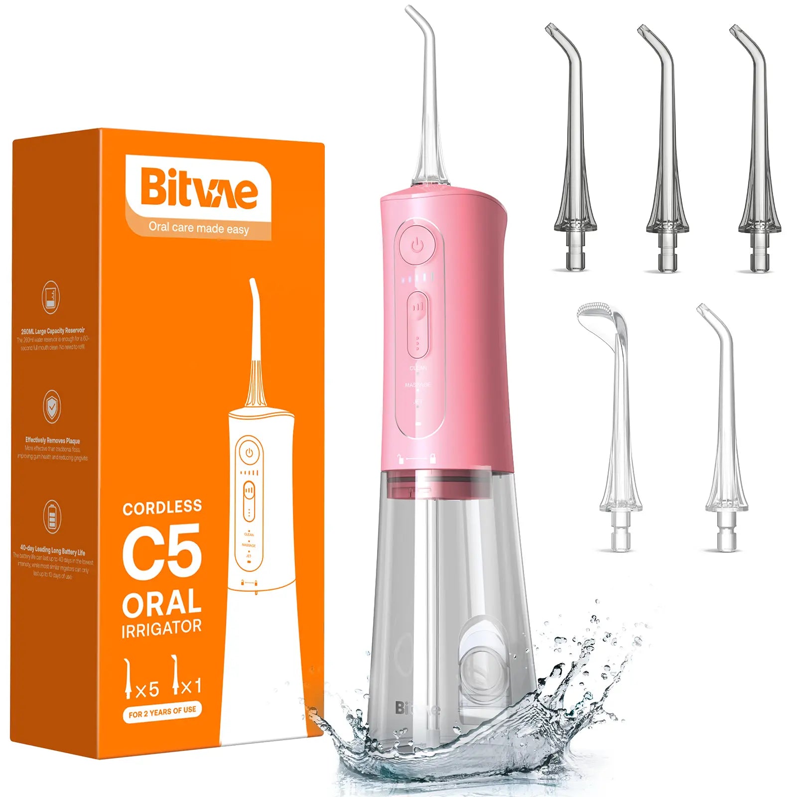 Water Flosser for Teeth - Cordless Portable Oral Irrigator, Powerful and Rechargeable, IPX7 Waterproof for whitening tablets ,Water Flosser for teeth cleane- Dental Kit