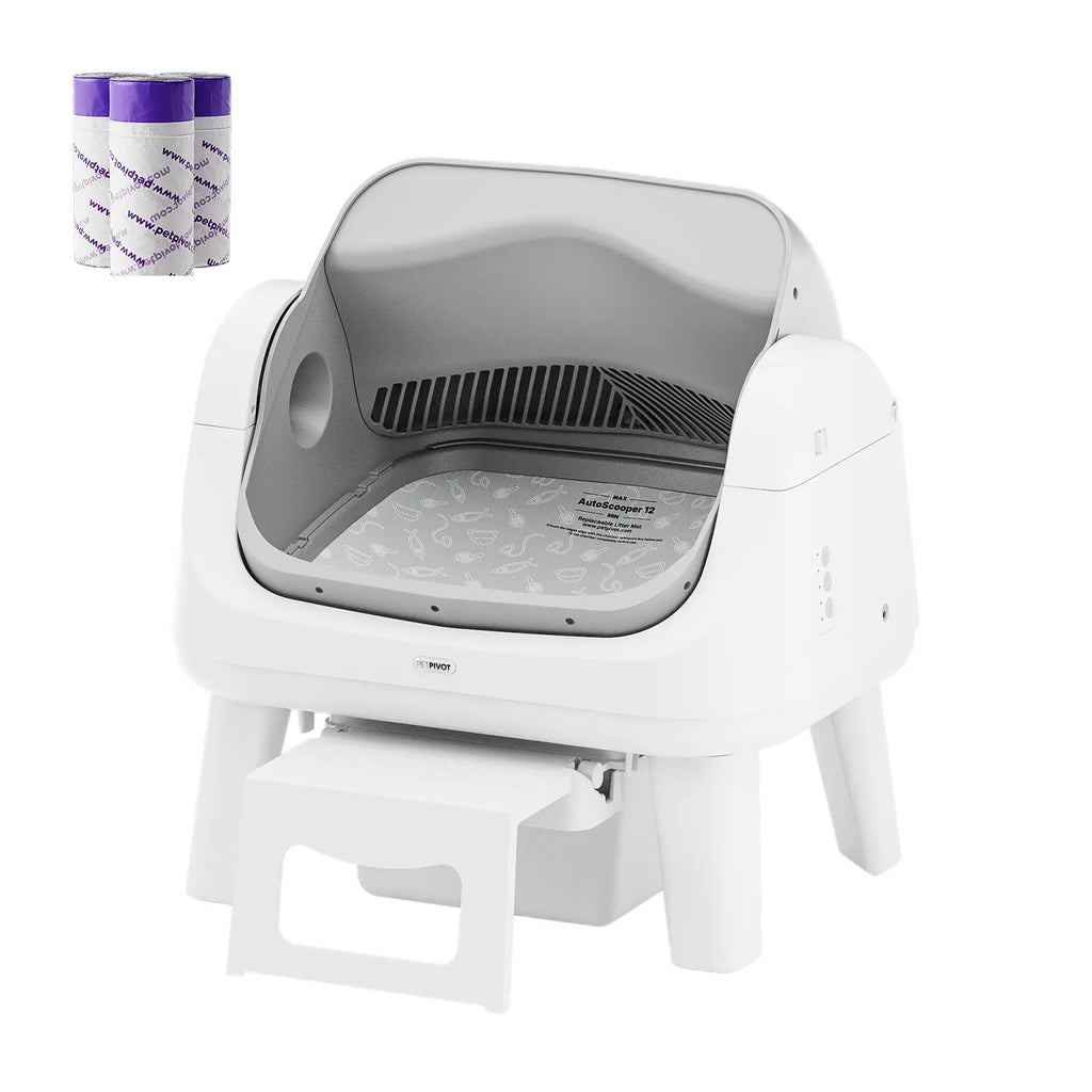 Automatic Open-Top Cat Litter Box with Self-Cleaning, Easy Front Entry & Triple Safety Protection