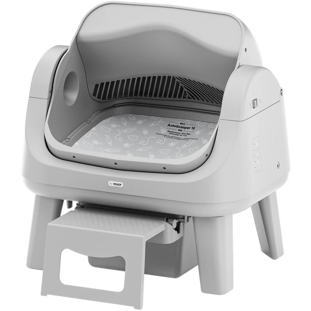 Automatic Open-Top Cat Litter Box with Self-Cleaning, Easy Front Entry & Triple Safety Protection