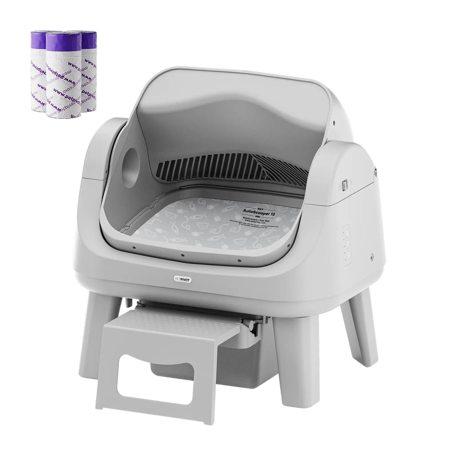 Automatic Open-Top Cat Litter Box with Self-Cleaning, Easy Front Entry & Triple Safety Protection
