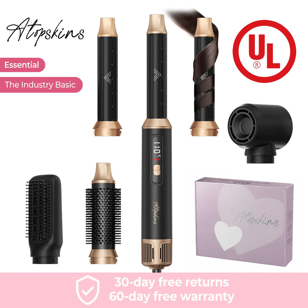 5-in-1 Hot Air Brush & Hair Styler, Ultra-Lightweight with High-Temp Styling, Curling & Brushing Tool