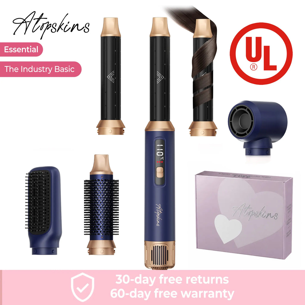 5-in-1 Hot Air Brush & Hair Styler, Ultra-Lightweight with High-Temp Styling, Curling & Brushing Tool