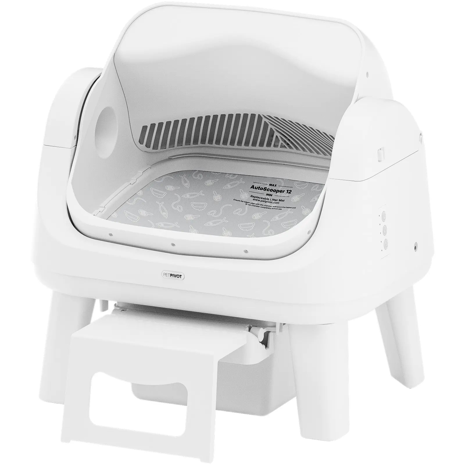 Automatic Open-Top Cat Litter Box with Self-Cleaning, Easy Front Entry & Triple Safety Protection