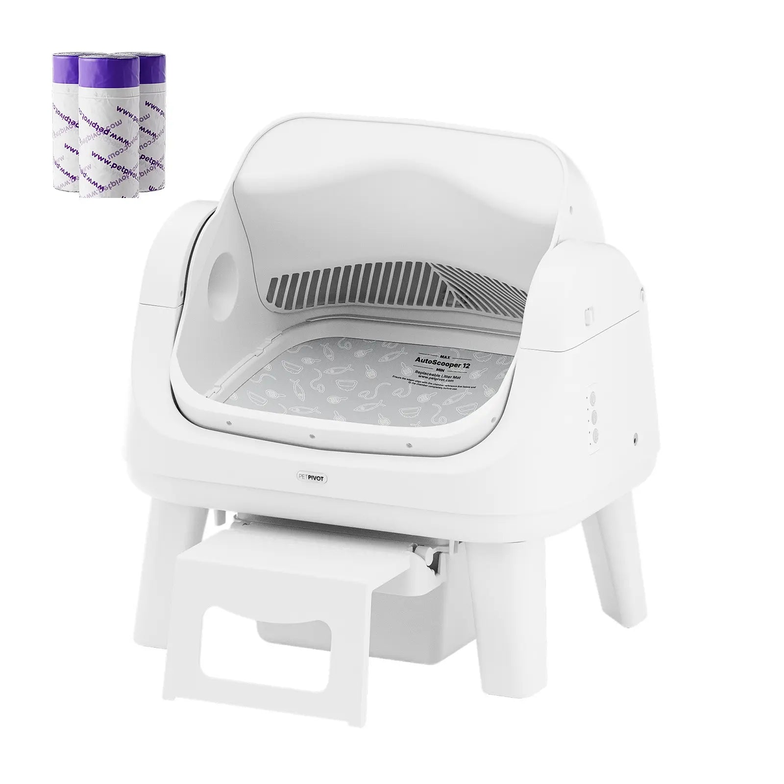 Automatic Open-Top Cat Litter Box with Self-Cleaning, Easy Front Entry & Triple Safety Protection