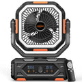 2026 Upgraded Camping Fan 30000mAh, Rechargeable Portable Fan with LED Lights & 270° Rotation, Remote Control Desk Fan for Tent Travel Home & Outdoor Use