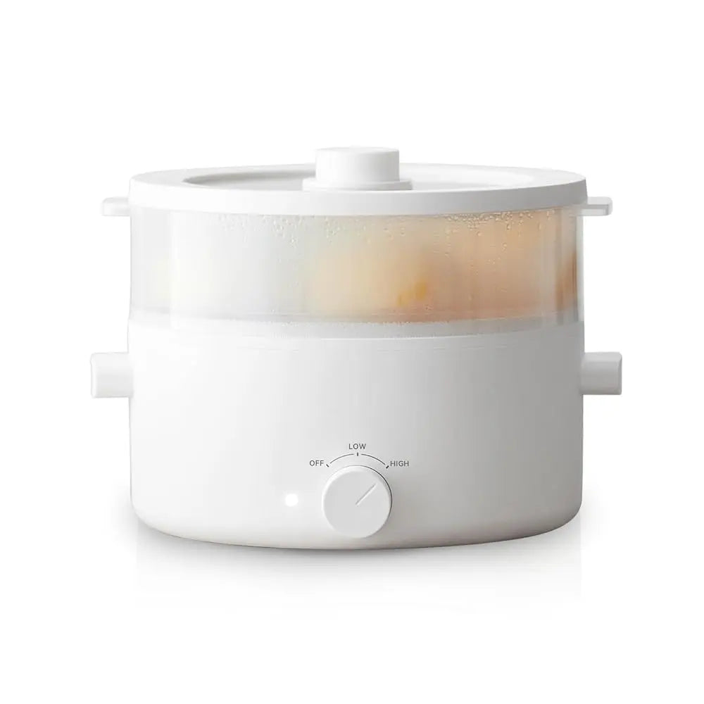 2L Ceramic Non-Stick Electric Pot, Dual Power Multi-Functional Cooker for Hot Pot, Ramen, Steak & Pasta